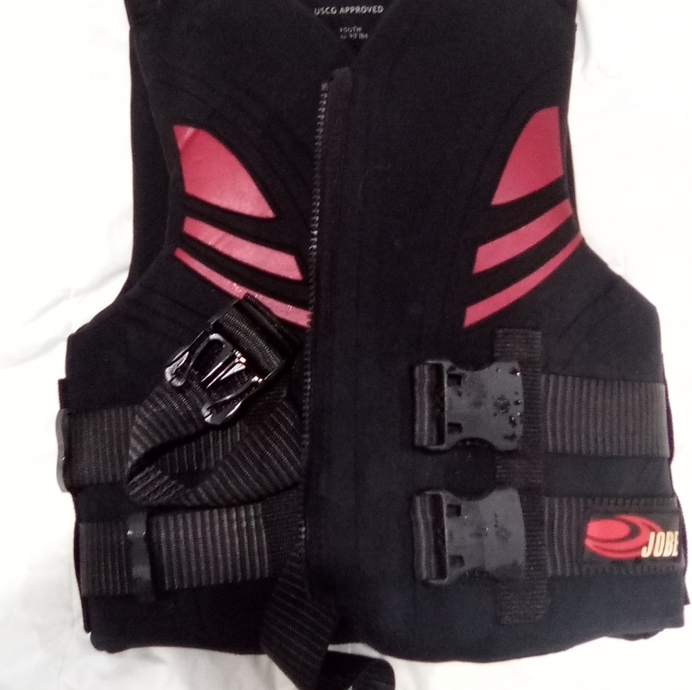 Kids Swim One Piece - Black and Red